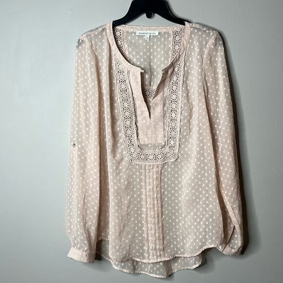 Daniel Rainn Sheer Polka Dot Blouse Small - Picture 1 of 6